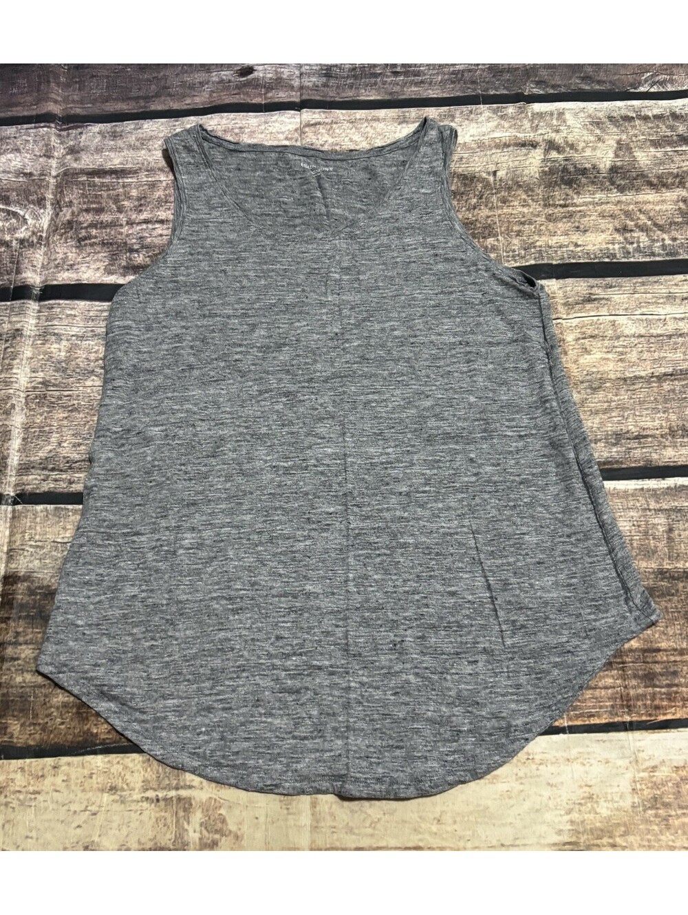Eileen Fisher Tank Top Womens Medium Organic Cotton Linen Gray